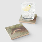 Leaping Brook Trout van Samuel Kilbourne (1874) Stenen Onderzetter (Zijkant)