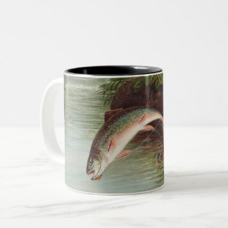 Leaping Brook Trout van Samuel Kilbourne (1874) Tweekleurige Koffiemok