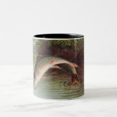 Leaping Brook Trout van Samuel Kilbourne (1874) Tweekleurige Koffiemok (Center)