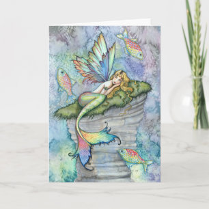 Leaping Carp Mermaid Greeting Card by Molly Harris Kaart