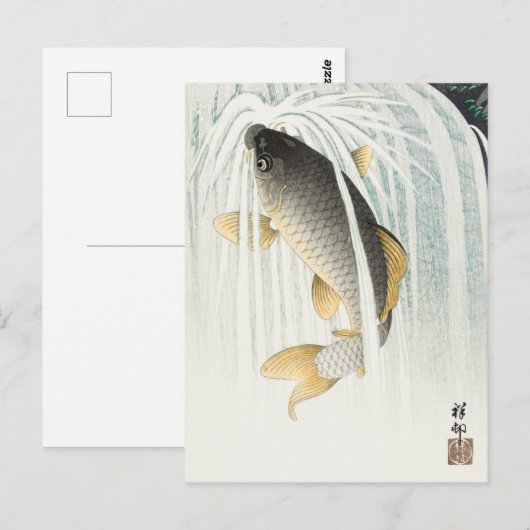 Leaping Carp - Ohara Koson -  viskunst Briefkaart (Voorkant / Achterkant)