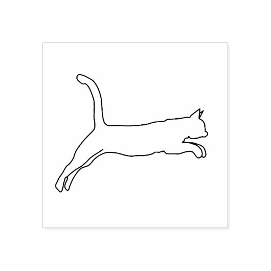 Leaping Cat Art Stamp Rubberstempel (Afrduk)