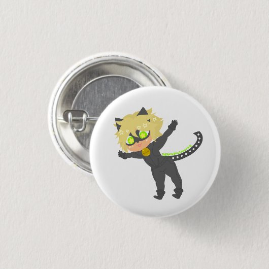 Leaping Chat Noir Button (Voorkant /achterkant)