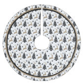 Leaping Deer Zwart & Wit Thema Schattige Kerstboom Rok (Voorkant)