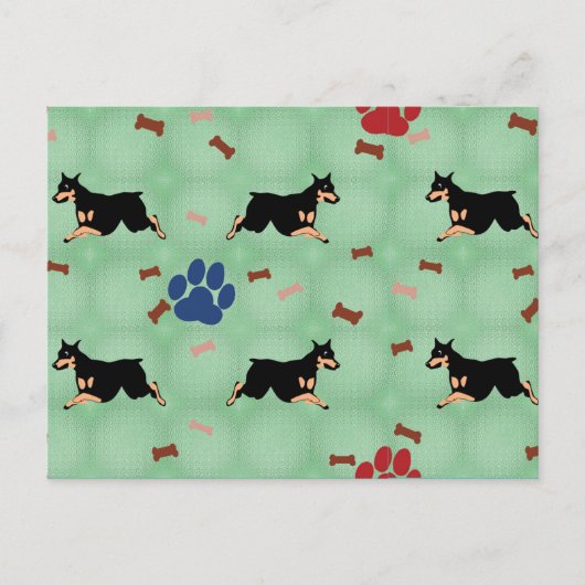 Leaping Doberman Briefkaart (Voorkant)