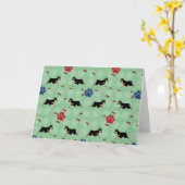 Leaping Doberman Kaart (Gele Bloem)