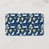 Leaping Dog Floral Botanical Navy Pet Services Visitekaartje (Achterkant)