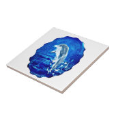 Leaping Dolphin Art Blue Tegeltje (Zijkant)