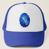 Leaping Dolphin Art Blue Trucker Pet (Voorkant)