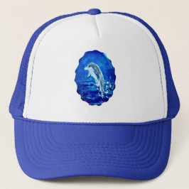 Leaping Dolphin Art Blue Trucker Pet