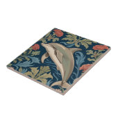Leaping Dolphin William Morris stijl Links tegenov Tegeltje (Zijkant)