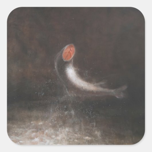 Leaping Fish Vierkante Sticker (Voorkant)
