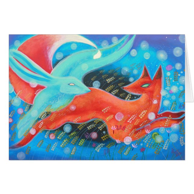 Leaping Fox met Hare. (Voorkant Horizontaal)