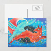 Leaping Fox met Hare. Briefkaart (Voorkant / Achterkant)