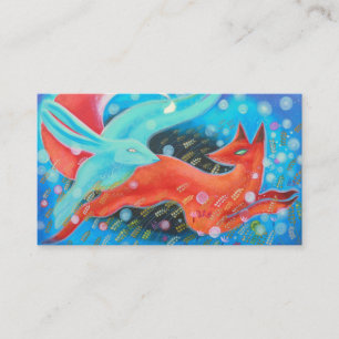 Leaping Fox met Hare. Visitekaartje