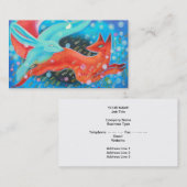 Leaping Fox met Hare. Visitekaartje (Voorkant / Achterkant)