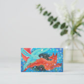 Leaping Fox met Hare. Visitekaartje (Staand voorkant)
