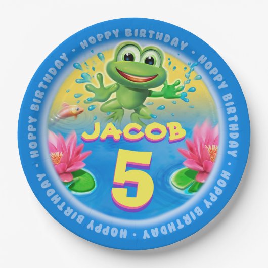 Leaping Frog aanpassen papier partij bord 9 inch (Voorkant)