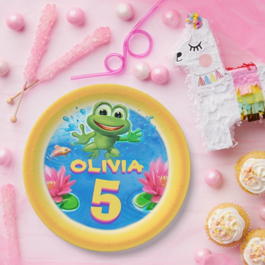Leaping Frog CUSTOM papier partij bord 9 inch. (Feest)