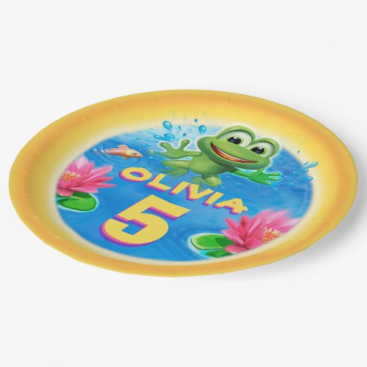 Leaping Frog CUSTOM papier partij bord 9 inch. (Gekanteld)