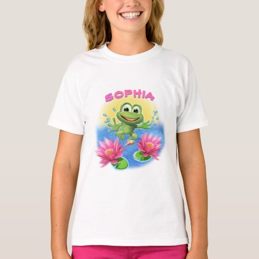 Leaping Frog Girl's T-shirt (Voorkant)