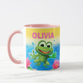 Leaping frog-partij aangepaste naam combinatie mok (Links)