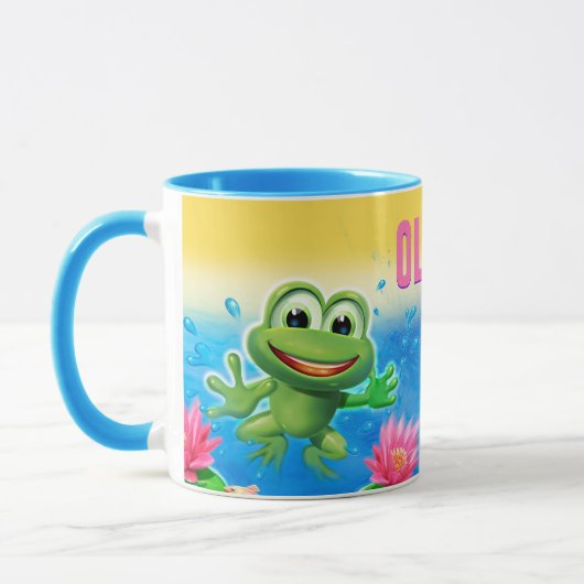 Leaping frog party aangepaste NAAM combo mok (Links)