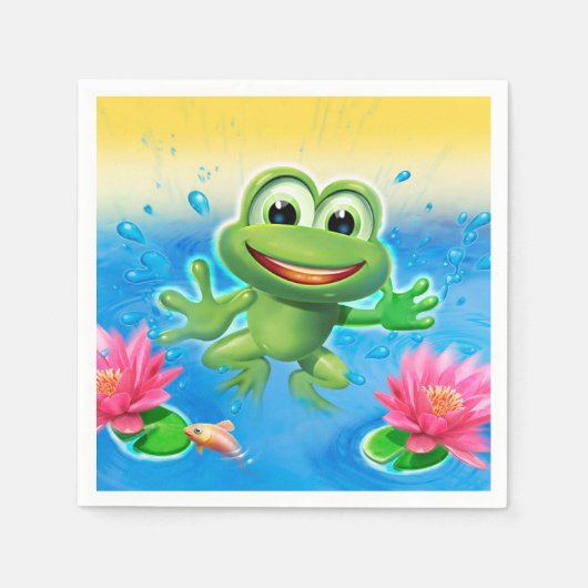 Leaping Frog party serviette Servet (Voorkant)