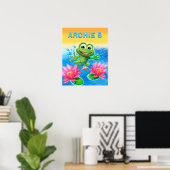 Leaping frog poster aangepast verjaardagsfeest (Thuiskantoor)