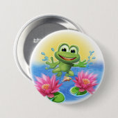 Leaping frog verjaardagsbadge ronde button 7,6 cm (Voorkant /achterkant)