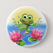 Leaping frog verjaardagsbadge ronde button 7,6 cm (Voorkant)