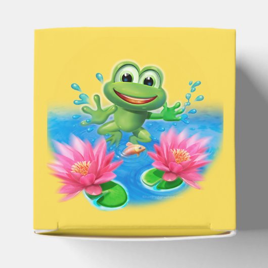 Leaping Frog verjaardagsfeestje taart en gunstboxe Bedankdoosjes (Bovenkant)