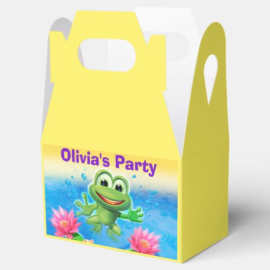 Leaping Frog verjaardagsfeestje tafel gunstbox. Ge Bedankdoosjes (Geopend)