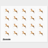 Leaping Gazelle Ronde Sticker (Vel)
