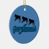 Leaping Greyhound Silhouettes Dog Ornament (Rechts)
