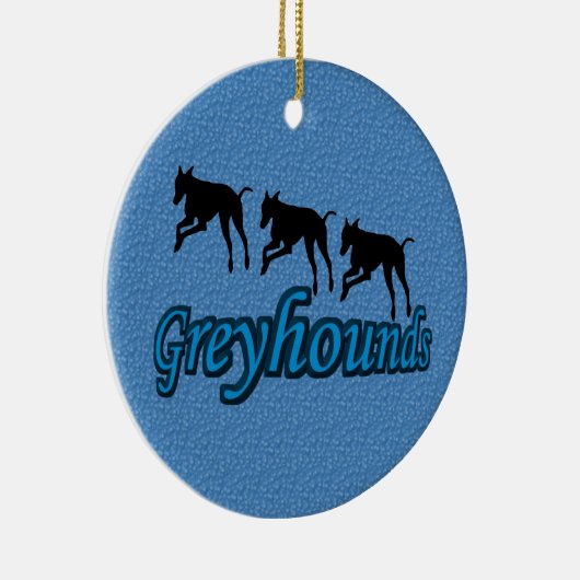Leaping Greyhound Silhouettes Dog Ornament (Rechts)