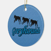 Leaping Greyhound Silhouettes Dog Ornament (Links)
