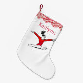 Leaping Gymnast Kerstmis met Monogram Kleine Kerstsok (Voorkant (Hangend))