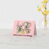 Leaping Hagedissen Verjaardagskaarten Kaart (Gele Bloem)