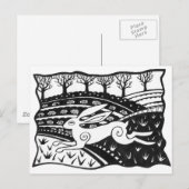 Leaping Hare Briefkaart (Voorkant / Achterkant)