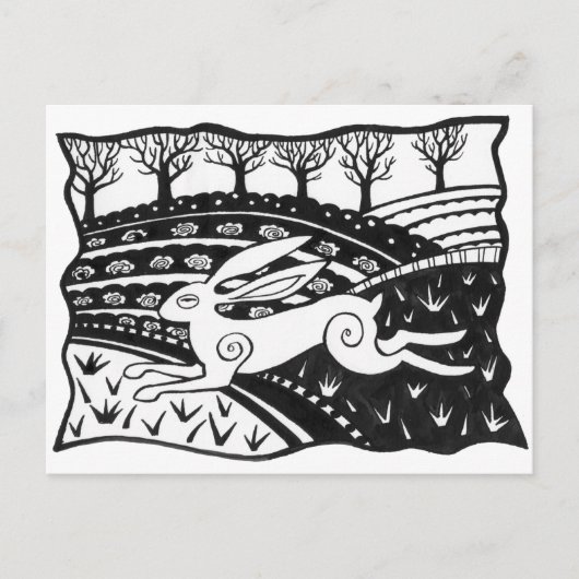 Leaping Hare Briefkaart (Voorkant)