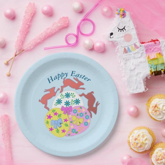 Leaping Hares Easter Papieren Bordje (Feest)