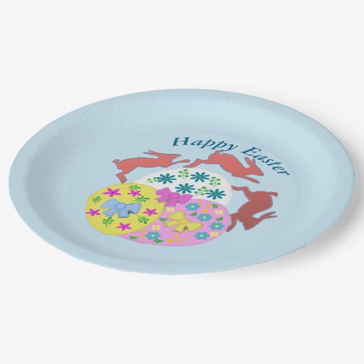 Leaping Hares Easter Papieren Bordje (Gekanteld)