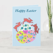 Leaping Hares editable Easter Feestdagen Kaart (Voorkant)