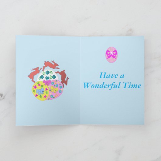 Leaping Hares editable Easter Feestdagen Kaart (Binnen)