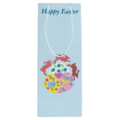 Leaping Hares editable Easter Wijn Cadeautas (Achterkant)