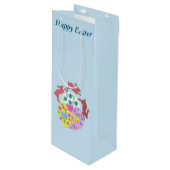 Leaping Hares editable Easter Wijn Cadeautas (Voorkant Gekanteld)