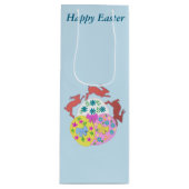 Leaping Hares editable Easter Wijn Cadeautas (Voorkant)