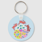 Leaping Hares Sleutelhanger (Voorkant)