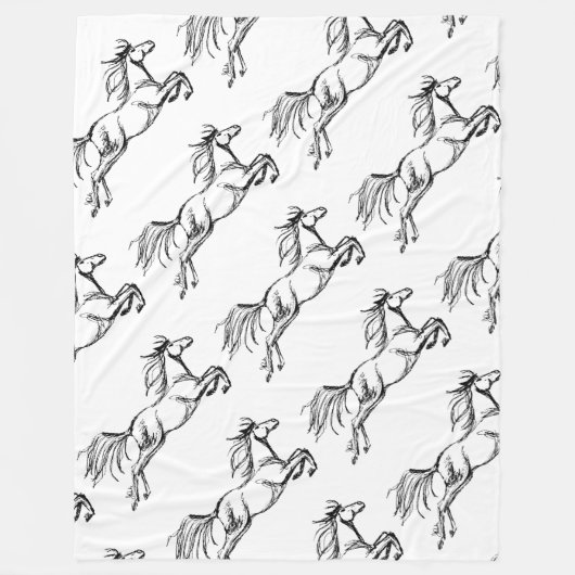 Leaping Horse Fleece Deken (Voorkant)
